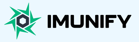 Green geometric star logo with a hexagon centre to the left of the bold word “IMUNIFY” on a light background.