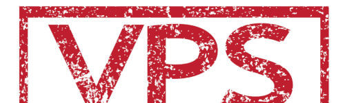 A red stamp with the word vps on it.