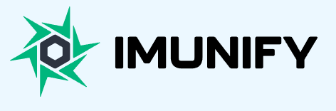 Green geometric star logo with a hexagon centre to the left of the bold word “IMUNIFY” on a light background.